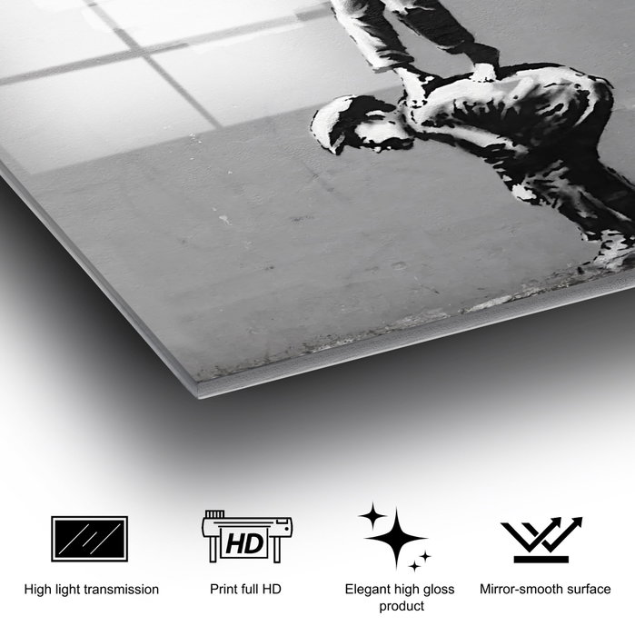 Wallity Cuadro Decorativo de Vidrio Templado Banksy 45 x 65 cm Wallity Cuadro Decorativo de Vidrio Templado Banksy 45 x 65 cm